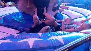 OMG😱Ride on Benidorm Bull  Pretty Girl  Mechanical Bull 4K Spain Resort September 2024 [upl. by Lorusso229]