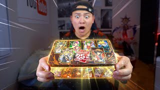 OPENING KONAMIS NEW YUGIOH 25TH ANNIVERSARY TIN OF DUELING HEROES ANIME BOX New Rarity [upl. by Iggy]