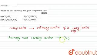 Which of the following will give carbylamine test [upl. by Eiramesor]