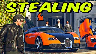 Stealing MAYORS SUPERCARS in GTA 5 BUGATTI and MCLAREN [upl. by Nerradal]