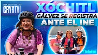 Xóchitl Gálvez llega en bicicleta para registrarse ante el INE  Noticias con Crystal Mendivil [upl. by Bess150]