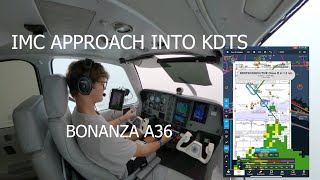 IMC APPROACH INTO KDTS  FLIGHT VLOG  BONANZA A36 [upl. by Somisareg]