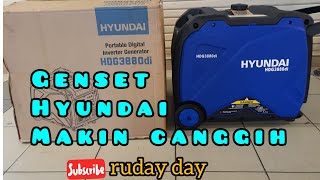 cara pengetesan genset hyundai portable review genset anboxing [upl. by Edrick]