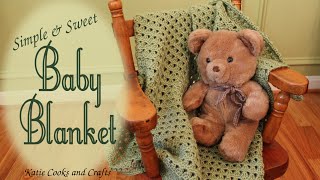 Crochet Baby Blanket Tutorial  Simple and Sweet Afghan [upl. by Ijan606]