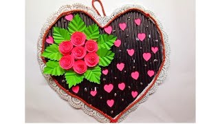 Heart Shaped Wall Hanging  Beautiful Cardboard Paper Craft  Paper Heart Hanging  Home Decor [upl. by Uriiah365]