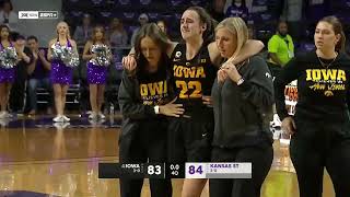 Caitlin Clark INJURED On FINAL PLAY In 4 Iowa UPSET LOSS To Unranked Kansas State After Dropping 27 [upl. by Arde491]