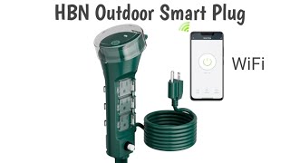 HBN Waterproof Outdoor WiFi Smart Plug Remote and Voice Assistant [upl. by Reiter]