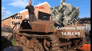 Fitting a Cummins 903 V8 Engine into a WW2 M3 Grant Tank [upl. by Hawken]