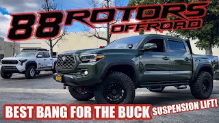 MOST AFFORDABLE SUSPENSION LIFT FOR YOUR TOYOTA TACOMA [upl. by Anaibaf]