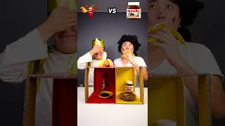 Spicy Sauce vs Chocolate sauce Emoji food Challenge  banana Mukbang Funny Video shorts [upl. by Ahselyt197]