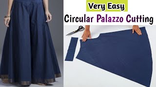 Very Easy Circular Palazzo Pant Cutting and StitchingPlazo Cutting For BeginnersStyle by Radhika [upl. by Weber]