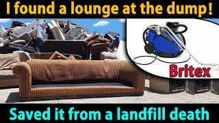 Dumped lounge cleaned with a Britex carpet upholstery cleaner from Bunnings hire [upl. by Jeggar]