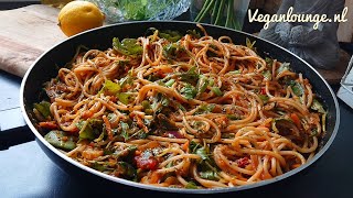 VEGAN SPAGHETTI 🍝 RECEPT  SNEL EN GEMAKKELIJK🌿 [upl. by Marela249]