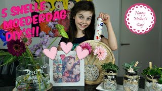 DIY  5 SNELLE MOEDERDAG DIYS 2018 Nederlands  Bibi [upl. by Aneris]