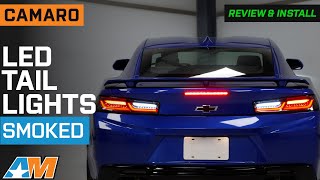 20162018 Camaro LED Tail Lights Black Housing Smoked Lens Review amp Install [upl. by Rockel680]