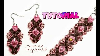 Micro Macrame Earrings Anna DIY ♥ Macrame Magic Knots ♥ [upl. by Mali193]