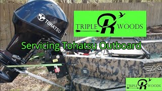 Servicing 40hp50hp Tohatsu 4 stroke Boat Motor Oil Change  Lower Unit [upl. by Bridgid383]