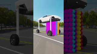 Tesla Cybertruck vs Colorful balls BeamNG Drive [upl. by Akihsat]