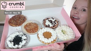 CRUMBL COOKIE FLAVORS This Week Apple pie French Silk Pie Cookies amp Cream pie Pumpkin Pie Key [upl. by Oys]