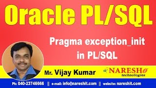 Pragma exceptioninit in PLSQL  Oracle PLSQL Tutorial Videos  MrVijay Kumar [upl. by Arihsay679]