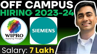 Wipro Recruitment 2024  Wipro  Siemens OFF Campus Drive For 2024  2023 Batch Hiring [upl. by Dash]