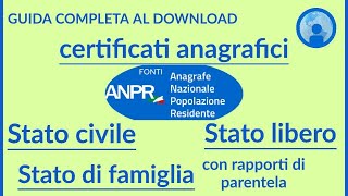 Scaricare il certificato di STATO CIVILE STATO LIBERO E DI FAMIGLIA  Guida completa [upl. by Cnahc]