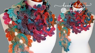 How to Crochet the Fan Lace Scarf [upl. by Ellennahs]