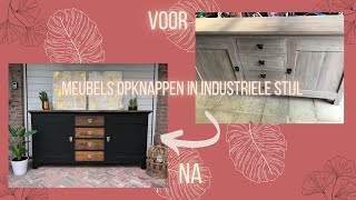 Oude meubels opknappen met zwarte krijtverf in industriele stijl [upl. by Edgardo530]