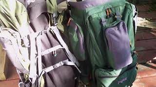 External Frame Backpacks  Jansport Carson 90 vs Jansport Rainier [upl. by Atnahc]