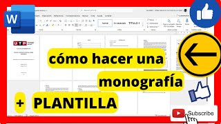 👨🏻‍💻Cómo hacer una MONOGRAFIA en word mas PLANTILLA [upl. by Karab]