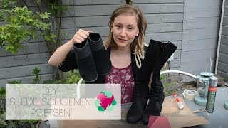 DIY  Suède schoenen poetsen vaal geworden kleur opfrissen  TrashFashion [upl. by Dirgis]