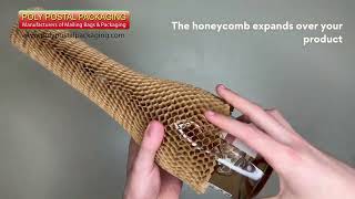 Honeycomb Protective Paper Bottle Sleeve  How To Use Bottleprotection Winetransport packaging [upl. by Nonnelg1]