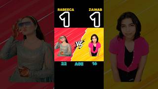 Rabeeca khan 🆚 Zainab faisal 😍💯shorts [upl. by Nniuq384]