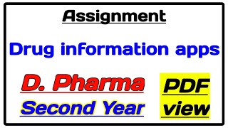 Drug information apps assignment [upl. by Agbogla385]