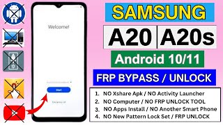 Samsung A20A20s Frp BypassUnlock Android 1011  Google Account Unlock Samsung A20A20s [upl. by Vashti609]