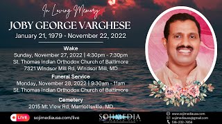 FUNERAL SERVICE  JOBY GEORGE VARGHESE [upl. by Maillliw]