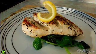 No Butter No Oil Pan Fried Chicken Served With SpinachHealthy Recipe  Recipes By Chef Ricardo [upl. by Canica]