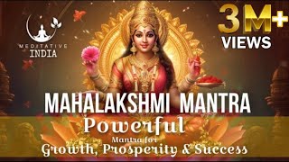 MAHALAKSHMI MANTRA 108 Times  for GROWTH WEALTH PROSPERITY amp SUCCESS Removes FINANCIAL BLOCKAGES [upl. by Cassandra]