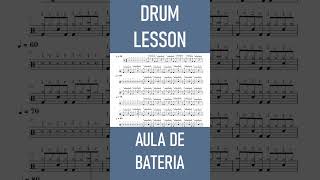 Aula de Bateria Levada 5 com 2 Crashes drumlesson drumlessons drum drums drummer [upl. by Ellehsad575]