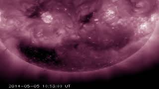 Square Hole In Sun Blows HighSpeed Solar Wind  Video [upl. by Nimrak800]