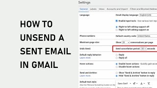 How to Unsend a Sent Email in Gmail  Fixed [upl. by Atile]