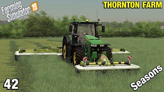 UPGRADING TO A WIDER MOWER Thornton Farm Timelapse  FS19 Ep 42 [upl. by Esalb]