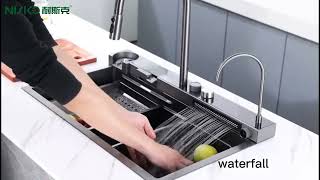 New Stainless Steel Waterfall Kitchen Sink New TikTok Trend [upl. by Eulaliah]