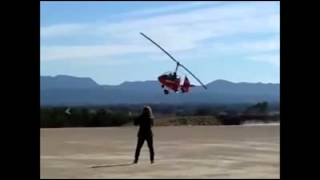 Autogyro Airbet crashes after start behind power curve [upl. by Eelanej]