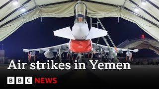 US launches more strikes against Houthis in Yemen  BBC News [upl. by Eyk]