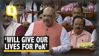 Will Give Our Lives for PoK Amit Shah Moves Resolution to Revoke Article 370 in LS  The Quint [upl. by Stich]