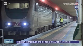 Treni in tilt per maltempo Record ReggioTorino 27 ore di ritardo  La Vita in Diretta 27022018 [upl. by Ninetta]