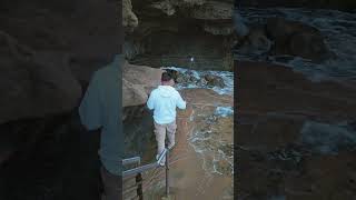 Getting smashed by waves at Sunset Cliffs Point Loma San Diego [upl. by Klos]