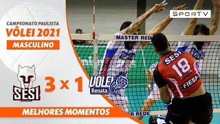 SESI  SP 3 x 1 CAMPINAS  MELHORES MOMENTOS  CAMPEONATO PAULISTA DE VÔLEI MASCULINO  SPORTV [upl. by Vinni169]