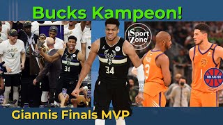 Milwaukee Bucks Kampeon ng NBA Giannis Nag Halimaw para sa unang Finals MVP Award [upl. by Wagshul]